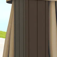 Outsunny 3 x 3(m) Metal Hardtop Gazebo, with Curtains and Accessories - Brown - 9