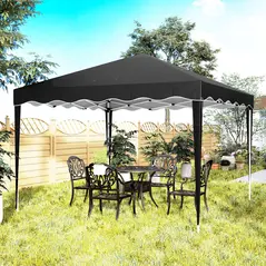 Outsunny 3 x 3cm Adjustable Height Pop-Up Gazebo, with Bag - Black - 9