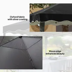 Outsunny 3 x 3cm Adjustable Height Pop-Up Gazebo, with Bag - Black - 7