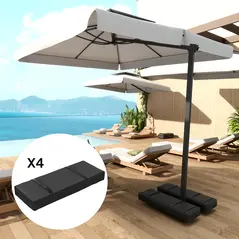 Outsunny Parasol Weights Set of 4, Parasol Base Weights Bags, 25kg Fillable Sandbag Weights with Handles, Cantilever Umbrella Base Weights, Black - 8