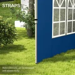 Outsunny Set of 2 Gazebo Side Panels - Blue - 5