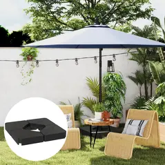 Outsunny Umbrella Weights for Cantilever Parasols, Set of 4 Heavy Duty Parasol Base Weights, 64kg Sand or 55kg Water Filled, Black - 8