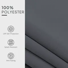 Outsunny Awning Replacement Canopy, Water Resistant UPF 50+ Sun Shade Cover for 3 x 2.5 m Garden Awning (Fabric Only), Grey - 5