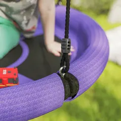 AIYAPLAY 100cm Diameter Nest Seat for Kids with Height Adjustable Hanging Ropes for Outdoor, Playground, Garden, Purple - 9