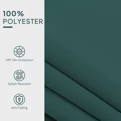 Outsunny Awning Replacement Canopy, Water Resistant UPF 50+ Sun Shade Cover for 3 x 2.5 m Garden Awning (Fabric Only), Green - 5