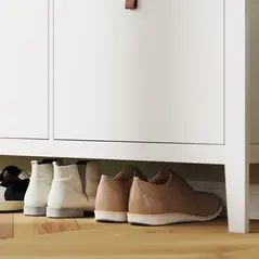 HOMCOM Modern Four-Drawer Shoe Cabinet - White - 9
