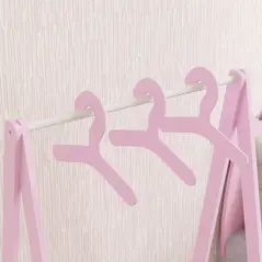 AIYAPLAY Baby Clothing Rack with Hangers, Storage Shelf for Bedroom, Star Theme, for Ages 3-6, Pink - 8