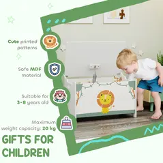 AIYAPLAY Toy Box with Lid, Safety Hinges and Groove Handles, Toy Storage organiser for Kids, Living Room, Playroom, Green - 7