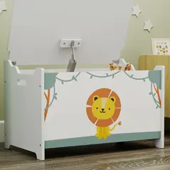 AIYAPLAY Toy Box with Lid, Safety Hinges and Groove Handles, Toy Storage organiser for Kids, Living Room, Playroom, Green - 9