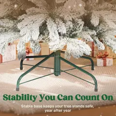 HOMCOM 6ft Flocked Artificial Christmas Tree - 8