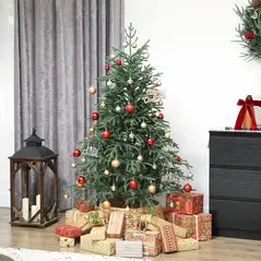 HOMCOM 5 ft Full Spruce Christmas Tree with Realistic Dense Tips, Easy Assembly - Green - 2