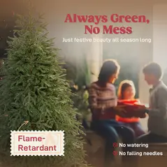 HOMCOM 6 ft Full Spruce Christmas Tree with Realistic Dense Tips, Easy Assembly - Green - 4