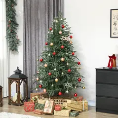 HOMCOM 6 ft Full Spruce Christmas Tree with Realistic Dense Tips, Easy Assembly - Green - 2