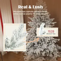 HOMCOM 6ft Snow Flocked Artificial Christmas Tree - 5