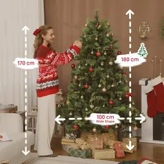 HOMCOM 6ft Artificial Pine LED Christmas Tree, with Remote - 3