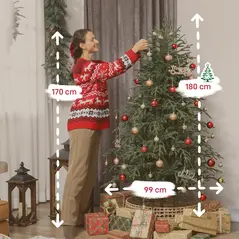 HOMCOM 6 ft Full Spruce Christmas Tree with Realistic Dense Tips, Easy Assembly - Green - 3