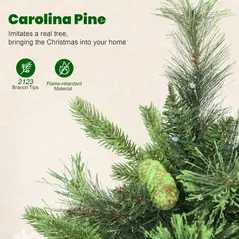 HOMCOM 6ft Artificial Pine LED Christmas Tree, with Remote - 7
