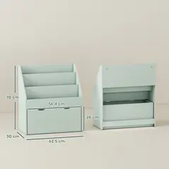 AIYAPLAY Bookcase for Kids with Shelves, Drawer, Bookcase for Bedroom, Playroom, Green - 3