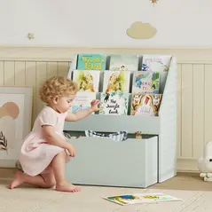 AIYAPLAY Bookcase for Kids with Shelves, Drawer, Bookcase for Bedroom, Playroom, Green - 2