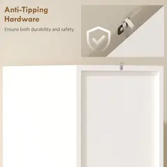HOMCOM Tall Slim Bathroom Cabinet with 2 Doors, 2 Shelves - White - 6