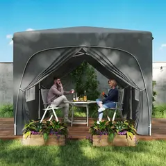Outsunny 3 x 3m Pop-Up Gazebo Shelter, with Accessories - Dark Grey - 9