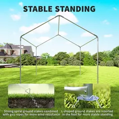 Outsunny 3 x 3 m Party Tent, Outdoor Canopy Tent Shelter with Removable Sidewalls, 4 Zipped Doors, for Parties, Wedding, Beige - 6