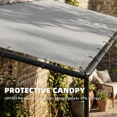 Outsunny 3 x 2 m Lean to Garden Pergola, Metal Frame Gazebo Pergola with UPF30+ Protection, Sloped Roof, Drainage Holes, Grey - 5