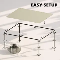 Outsunny 3 x 2 m Lean to Garden Pergola, Metal Frame Gazebo Pergola with UPF30+ Protection, Sloped Roof, Drainage Holes, Cream - 8