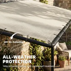 Outsunny 3 x 2 m Lean to Garden Pergola, Metal Frame Gazebo Pergola with UPF30+ Protection, Sloped Roof, Drainage Holes, Cream - 5
