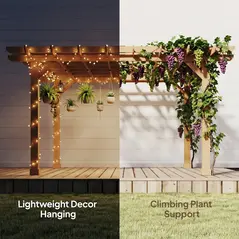Outsunny Graden Pergola Kit, Wooden Pergola Gazebo Grape Trellis with Stable Structure, 3.6 x 3.6m, Dark Brown - 6