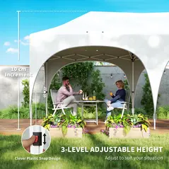 Outsunny 3 x 6m Pop Up Gazebo Shelter with Sides, 6 Sandbags, Peak Top Garden Party Tent Marquee with Carry Bag, Light Grey/White - 9
