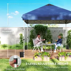 Outsunny 3 x 3 m Pop Up Gazebo with Wheels, UPF50+ One-Touch Outdoor Garden Party Tent Marquee Wedding Awning Canopy, Dark Blue - 8