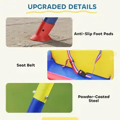 AIYAPLAY 3 in 1 Toddler Swing Set, Folding Child Swing Set with Seat Belt, Adjustable Seat for Outdoor Indoor, Blue - 7