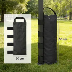 Outsunny 8 Pack Gazebo Sand Weights Bags, 40 kg 600D Heavy Duty Sand Bags Sandbags for Canopy Tent Legs, Without Sand, Black - 3