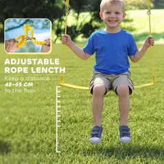 AIYAPLAY Kids Swing Set with Double Swings, Outdoor Playset with Adjustable Ropes, Metal Frame for Ages 3-8, 150kg Capacity - 6