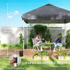 Outsunny 3 x 3 m Pop Up Gazebo with Wheels, UPF50+ One-Touch Outdoor Garden Party Tent Marquee Wedding Awning Canopy, Dark Grey - 8