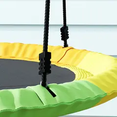 AIYAPLAY Tree Swing Seat, 120cm Kids Saucer Swing with Adjustable Ropes and Tree Straps, 300kg Capacity, Multicolour - 9
