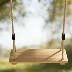 AIYAPLAY Wooden Swing Seat, Kids Swing Set with Adjustable Rope and Tree Straps, Outdoor Playground Playset for Kids - 7