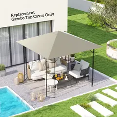 Outsunny 3 x 3(m) Gazebo Canopy Replacement, for 01-0867 - Light Grey - 2