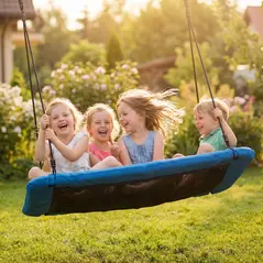 AIYAPLAY Nest Swing with Adjustable Ropes and Tree Straps, Basket Swing for Kids, 300KG Capacity for Indoor Outdoor, Blue - 2