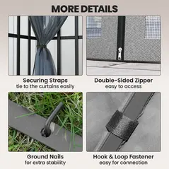 Outsunny 3 x 3(m) Patio Gazebo Canopy Garden Pavilion Tent Shelter with 2 Tier Roof and Mosquito Netting, Light Grey - 5
