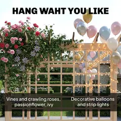 Outsunny 3 x 3 m Wooden Pergola Kit, Garden Pergola Gazebo Arch with Trellis for Climbing Vines, Flowers, Nature Wood Finish - 7