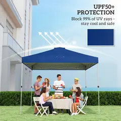 Outsunny Gazebo Roof Replacement UV50+ Waterproof Pop Up Canopy Cover with 8 Drainage Holes 3 x 3 m Blue - 4