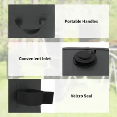 Outsunny Set of 4 Heavy Duty Gazebo Weights Bags, 500D Sand Weights with Carry Handles for Garden Marquee, Parasol, Black - 6