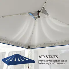 Outsunny Gazebo Roof Replacement UV50+ Waterproof Pop Up Canopy Cover with 8 Drainage Holes 3 x 3 m Blue - 5