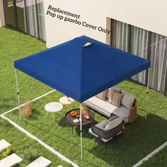 Outsunny Gazebo Roof Replacement UV50+ Waterproof Pop Up Canopy Cover with 8 Drainage Holes 3 x 3 m Blue - 8