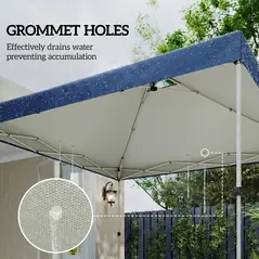 Outsunny Gazebo Roof Replacement UV50+ Waterproof Pop Up Canopy Cover with 8 Drainage Holes 3 x 3 m Blue - 7