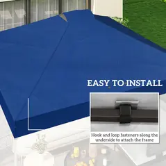 Outsunny Gazebo Roof Replacement UV50+ Waterproof Pop Up Canopy Cover with 8 Drainage Holes 3 x 3 m Blue - 6