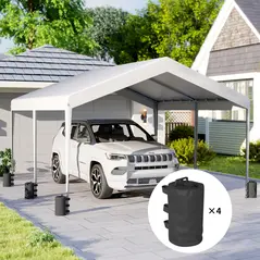 Outsunny Set of 4 Gazebo Weights Sand Bags, Gazebo Water Weights Bags with Carry Handles for Garden Marquee, Parasol, Black - 9