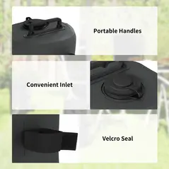Outsunny Set of 4 Gazebo Weights Sand Bags, Gazebo Water Weights Bags with Carry Handles for Garden Marquee, Parasol, Black - 6